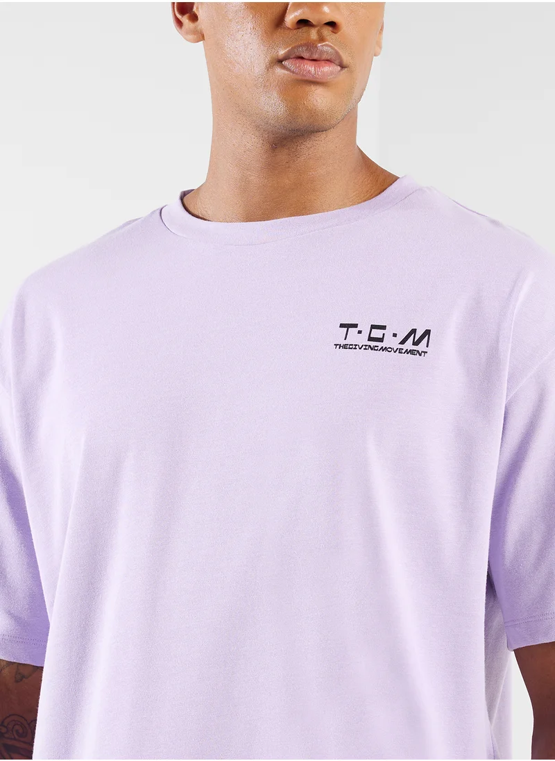 ذا جيفينج موفمنت Oversized Racing Printed T-Shirt