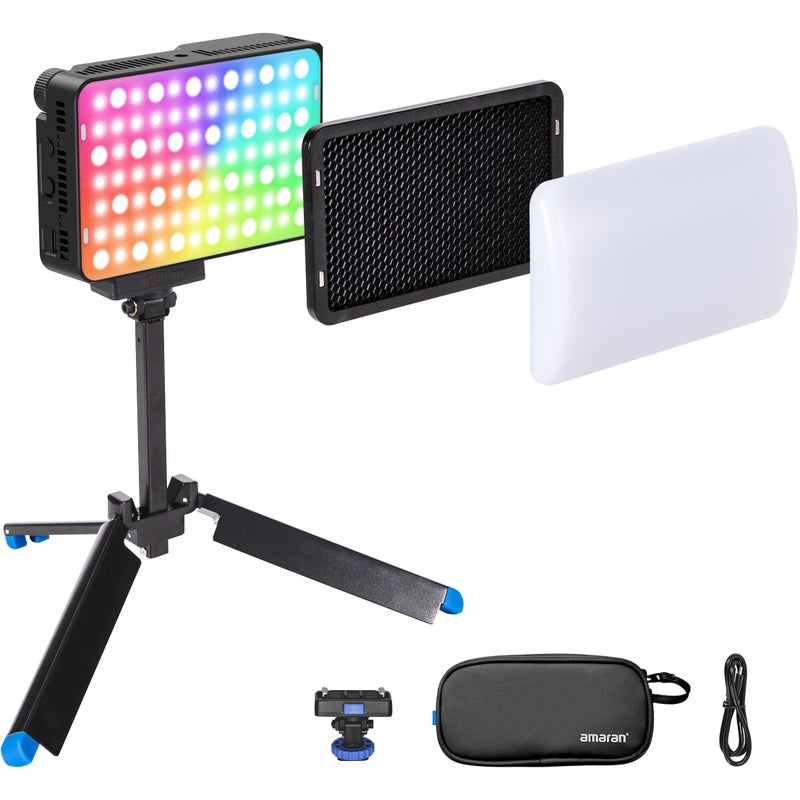 Amaran Ace 25c Kit Pocket RGBWW LED Light Boost Mode Up to 32W FullColor Mini Video Light 230010000K 1171 Lux1m at 5600K 4500mAh Battery with PD Charging for Mobile Creators Charcoal - Image 2