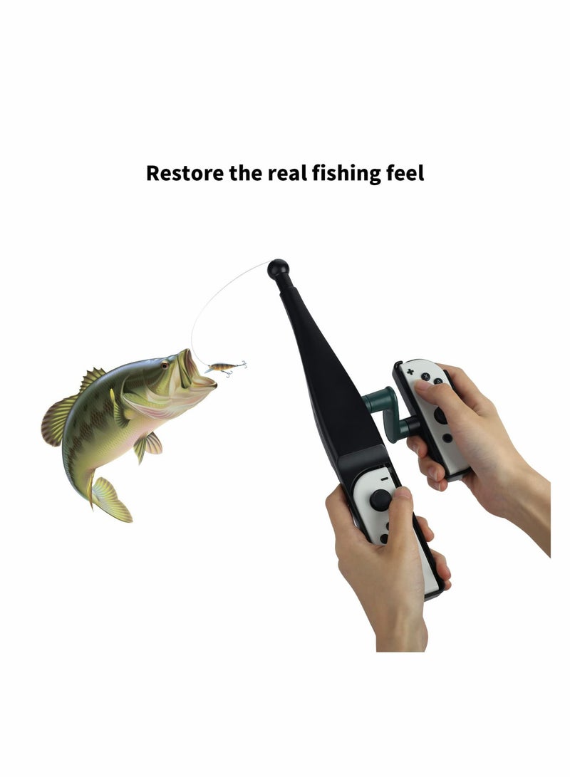 Captaintech Fishing Rod for Nintendo Switch & Switch OLED Joy Con , Game Handle Grip Controller Accessories Compatible with for Bass Pro Shops: The Strike Championship Edition, Enhance Gaming Experience - Image 3