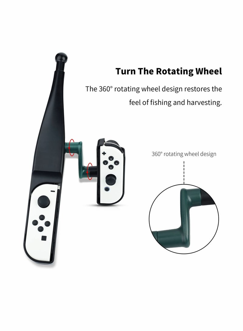 Captaintech Fishing Rod for Nintendo Switch & Switch OLED Joy Con , Game Handle Grip Controller Accessories Compatible with for Bass Pro Shops: The Strike Championship Edition, Enhance Gaming Experience - Image 2