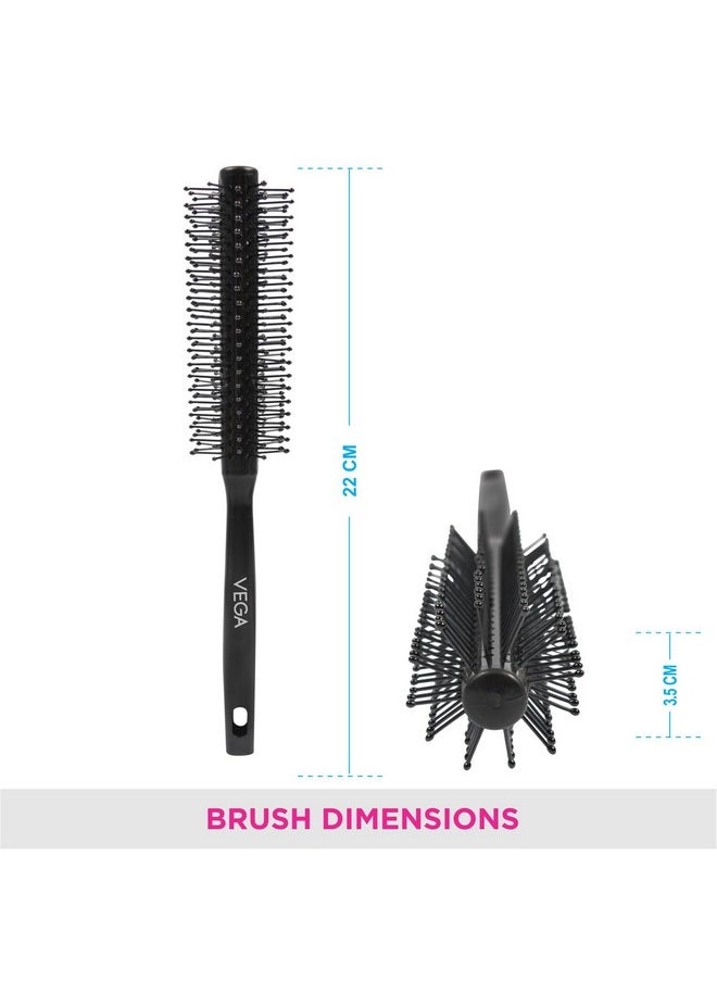 Vega Round Hair Brush (India'S No.1* Hair Brush Brand) For Adding Curls, Volume & Waves In Hairs| Men And Women| All Hair Types (R3-Rb)  - Image 3