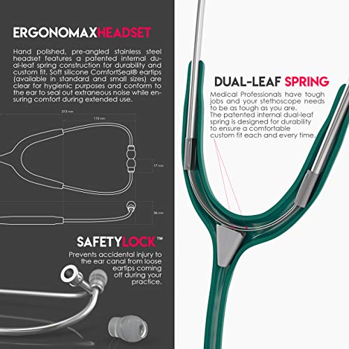 MDF Instruments MDF747XP09 Mdf Acoustica Deluxe Lightweight Dual Head Stethoscope - (MDF747XP-09) (Aqua Green) - Image 5