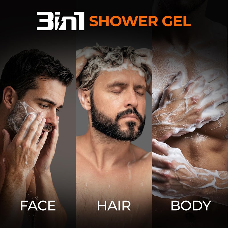 Beardo Sport 3-in-1 Body Wash Shower Gel for Men | Facewash + Shampoo + Exfoliating Bodywash | For Deep Cleansing, Detan & Cooling | Sports Shower Gel for Men | 450 ml - Image 2