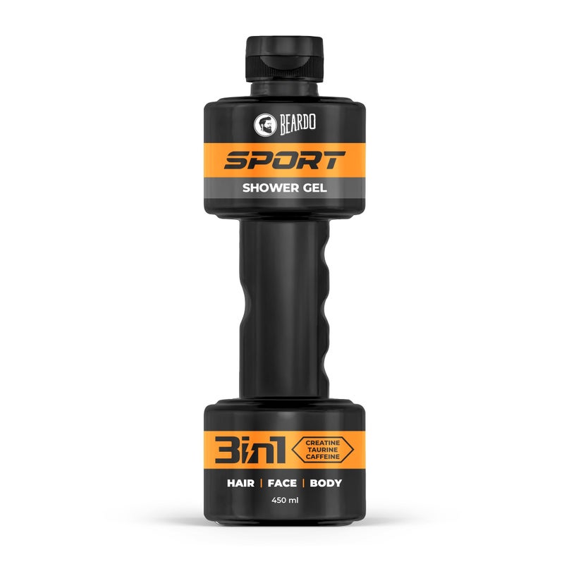 Beardo Sport 3-in-1 Body Wash Shower Gel for Men | Facewash + Shampoo + Exfoliating Bodywash | For Deep Cleansing, Detan & Cooling | Sports Shower Gel for Men | 450 ml - Image 1