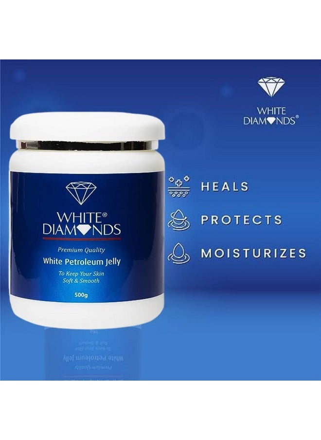 WHITE DIAMONDS White Diamonds Petroleum Jelly | For Soft & Smooth Skin | Heals And Protects Rough Skin, Chapped Lips, And Cracked Heels | Pack Of 1 | (500Gm)  - Image 2