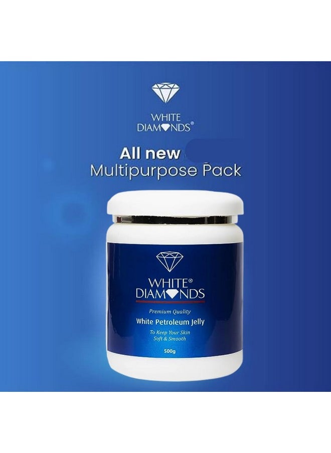 WHITE DIAMONDS White Diamonds Petroleum Jelly | For Soft & Smooth Skin | Heals And Protects Rough Skin, Chapped Lips, And Cracked Heels | Pack Of 1 | (500Gm)  - Image 3