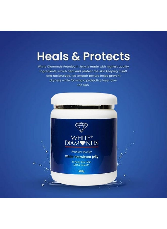 WHITE DIAMONDS White Diamonds Petroleum Jelly | For Soft & Smooth Skin | Heals And Protects Rough Skin, Chapped Lips, And Cracked Heels | Pack Of 1 | (500Gm)  - Image 4
