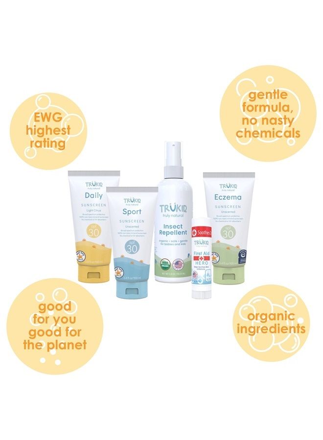 TruKid Sport SPF 30+ Sunscreen - UVA/UVB Protection, All Natural Ingredients, Water Resistant, Mineral Based & Unscented, Minimal Reapplication, Reef Safe, Planet-Friendly, Non-Nano, 3.4 oz - Image 4