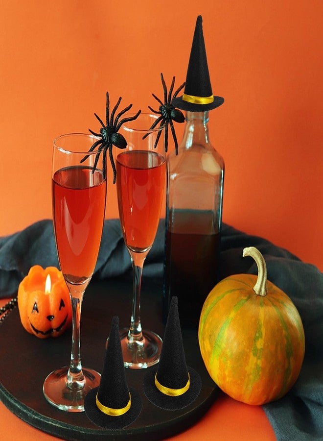 Amosfun 6Pcs Mini Felt Witch Hats 3.14 Inch Halloween Wine Bottle Decor Diy Craft Accessories Party Supplies - Image 4