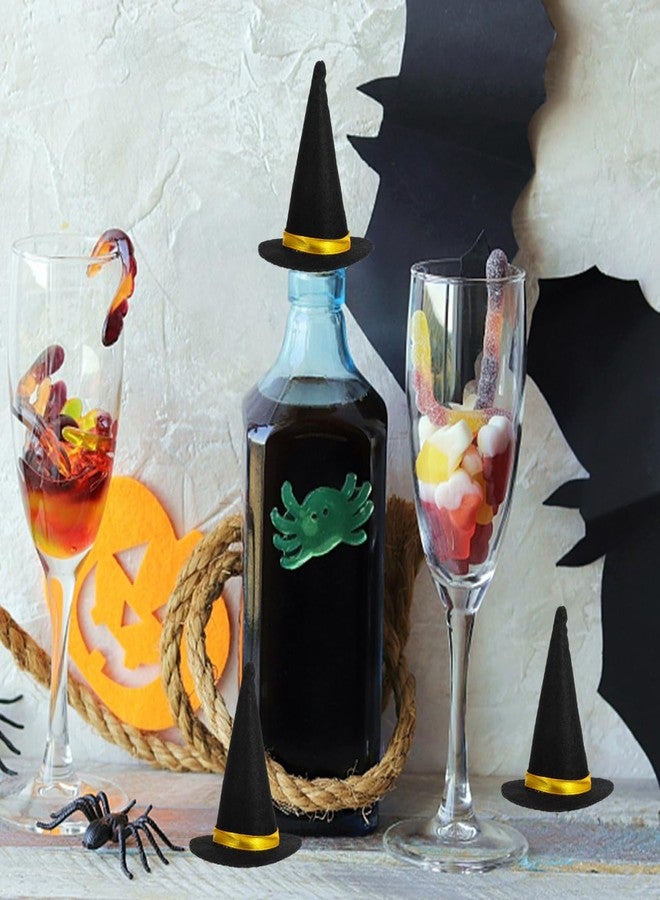 Amosfun 6Pcs Mini Felt Witch Hats 3.14 Inch Halloween Wine Bottle Decor Diy Craft Accessories Party Supplies - Image 3