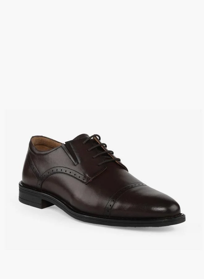 Duchini Men Leather Lace-Up Derby Shoes