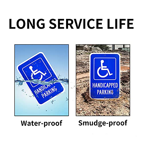 Enjoyist Large Handicap Parking Sign, Handicapped Sign, 18"x 12" .040 Rust Free Aluminum – Reflective, UV Protected and Weatherproof - Image 3