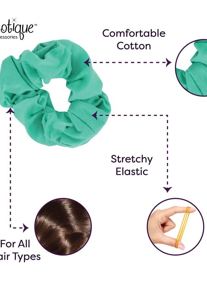Motique Accessories Jumbo Cotton Scrunchie Hair Tie - Mint - Image 4