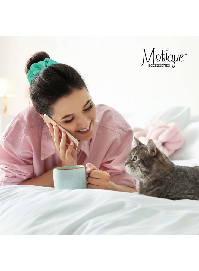 Motique Accessories Jumbo Cotton Scrunchie Hair Tie - Mint - Image 2