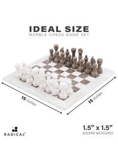 RADICALn RADICALn Handmade Marble Large White And Oceanic Chess Game Set  - Image 4