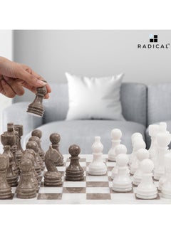 RADICALn RADICALn Handmade Marble Large White And Oceanic Chess Game Set  - Image 3