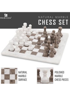 RADICALn RADICALn Handmade Marble Large White And Oceanic Chess Game Set  - Image 2