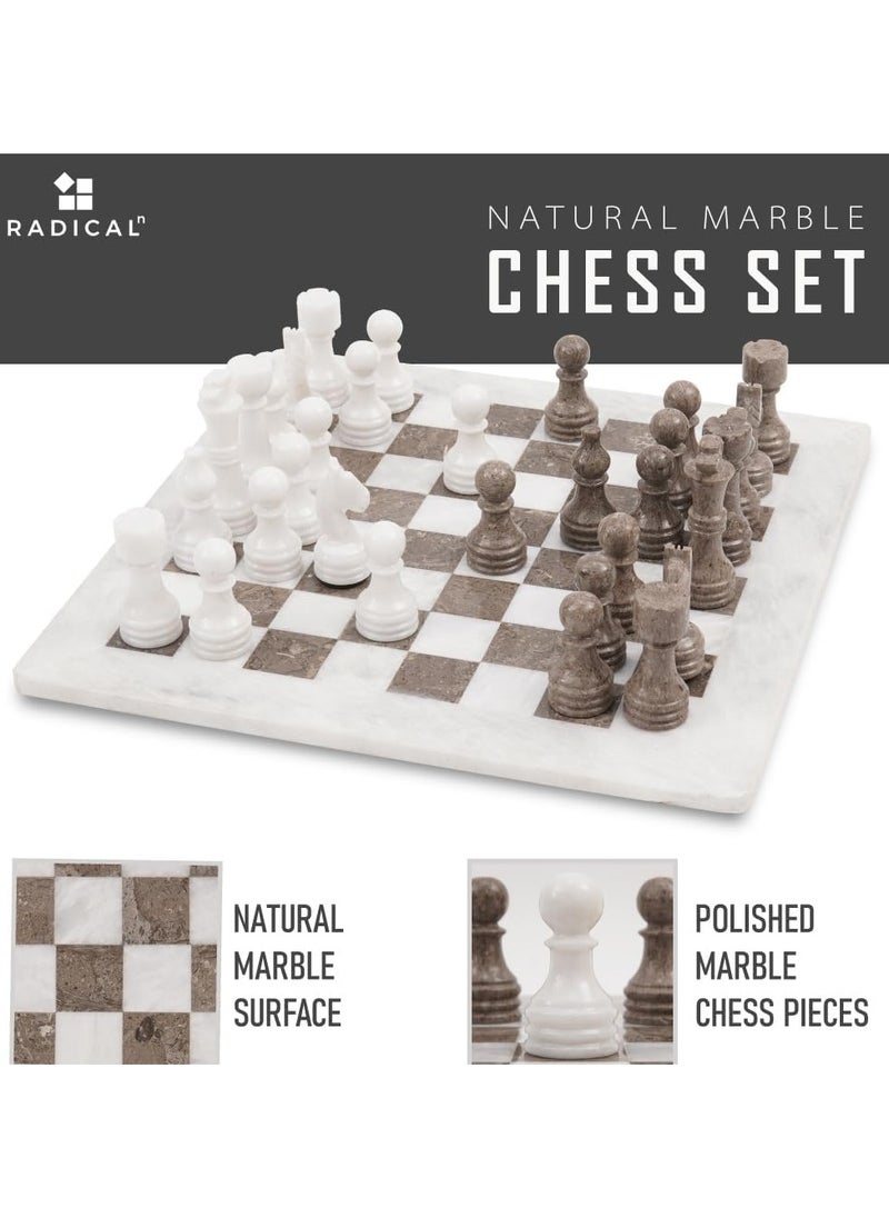 RADICALn RADICALn Handmade Marble Large White And Oceanic Chess Game Set  - Image 2