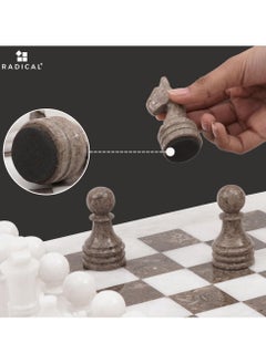 RADICALn RADICALn Handmade Marble Large White And Oceanic Chess Game Set  - Image 5