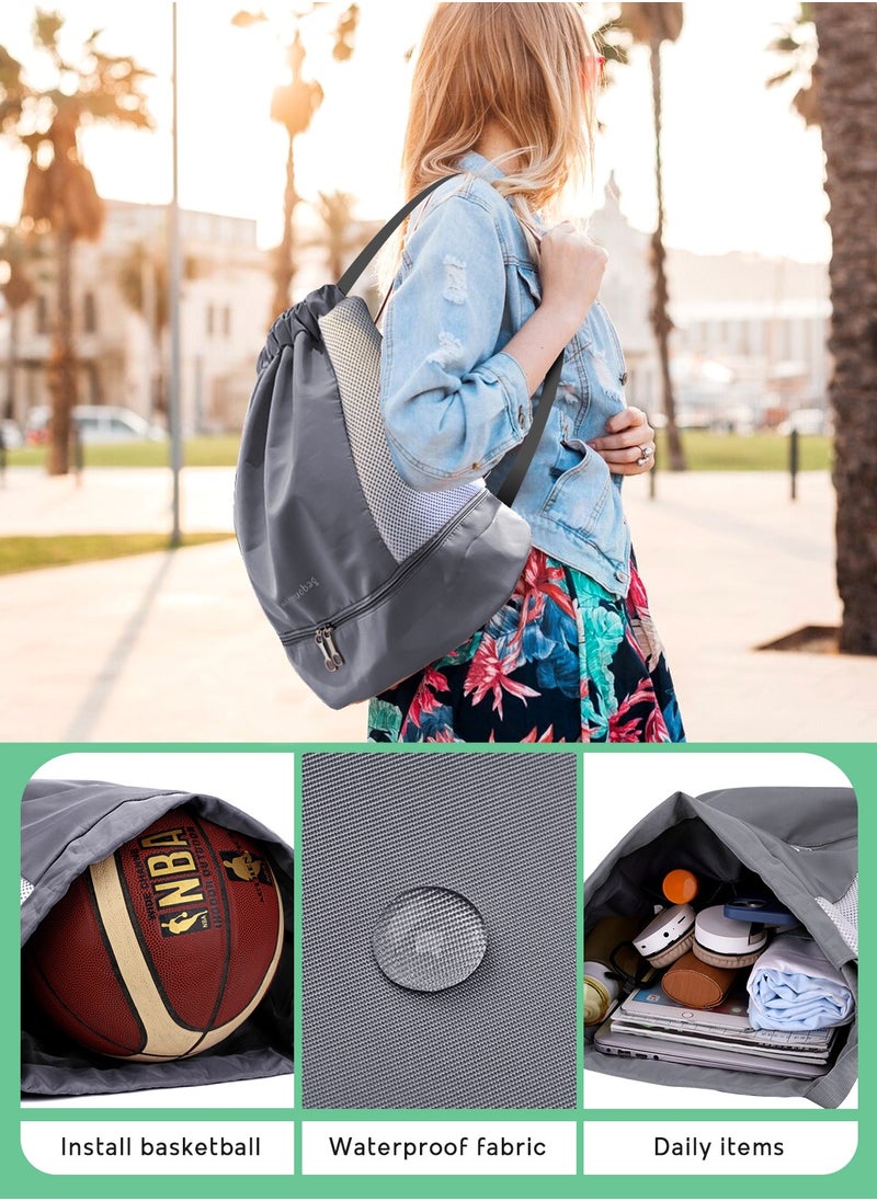 URbazaar Sports Drawstring Backpack - String Swim Gym Bag with Shoes Compartment and Wet Proof Pocket for Women&Men  - Image 5