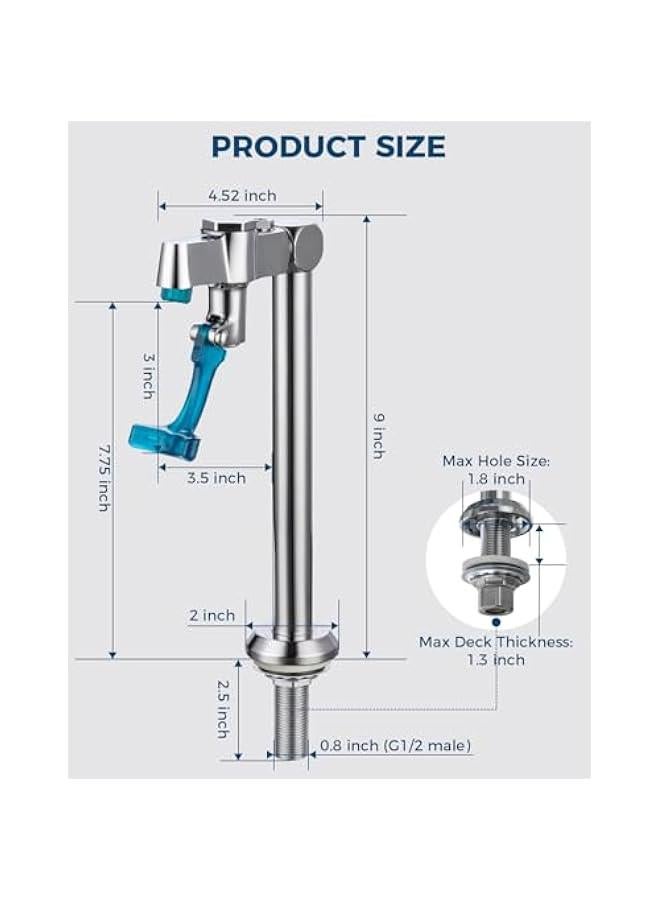 Arabest Glass Filler Faucet Deck Mount 9 Inch Push-Back Drinking Water Filling Faucets with Adjustable Flow, Brass, G1/2 Male Shank Commercial Faucet for Bar, Diner, Kitchen, Restaurants & Coffee  - Image 2