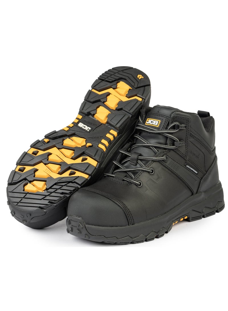 جيه سي بي حذاء أمان Chukka للرجال، مقاس 5 بوصات، JCB-006B | مقدمة من سبيكة معدنية - مقاوم للماء والزيت والحرارة والانزلاق، معتمد من ASTM F2413-18، EH - أسود - Image 2