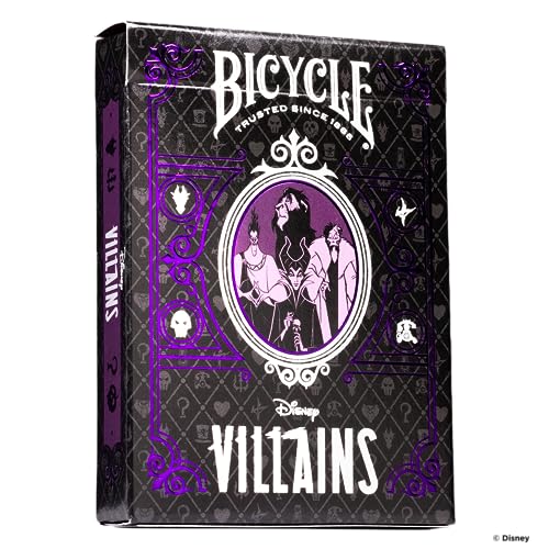 Bicycle Disney Villains Playing Cards Features 12 Disney Villains Including Scar Maleficent Ursula and More Green or Purple Playing Cards Colors May Vary - Image 1