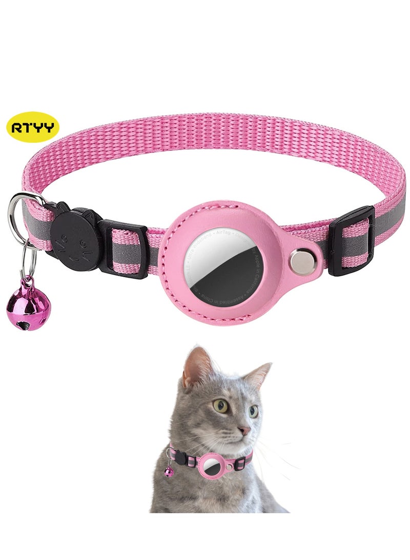 RTYY طوق للقطط من Airtag، طوق قطط قابل للتعديل مع جرس، شريط عاكس للضوء، طوق للحيوانات الأليفة الصغيرة - Image 1