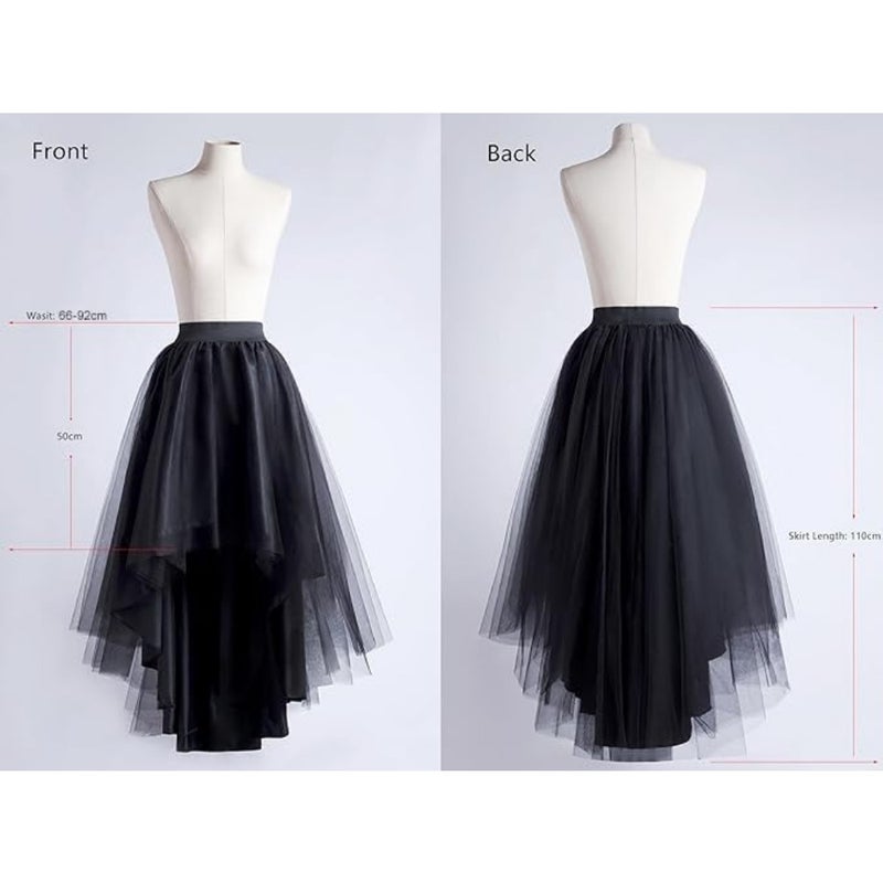 High Low Tulle Skirt for Women Lace up Wedding Party Prom Cocktail Mesh Long Tulle Skirt - Image 4