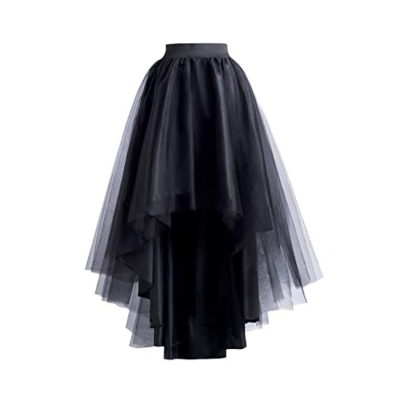 High Low Tulle Skirt for Women Lace up Wedding Party Prom Cocktail Mesh Long Tulle Skirt - Image 1