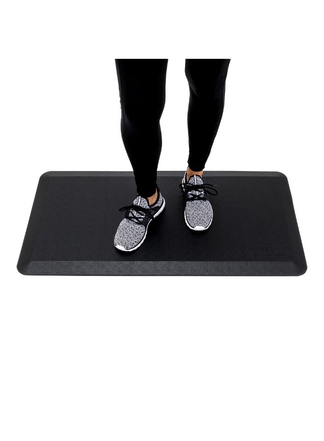 Restaurantware 32 x 20 x 8 Inch Anti-Fatigue Mat, 1 Extra-Padded Kitchen Mat - Beveled Safety Edges, Non-Slip, Black Plastic Kitchen Sink Rug, Shock-Resistant, For Home, Office, Or Laundry Room  - Image 2