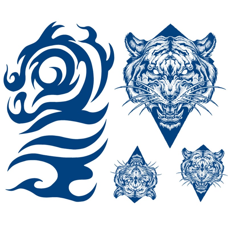 Aresvns Realistic Temporary Tattoos for Women GirlsPremium SemiPermanent Tattoo Waterproof LongLasting2 Weeks TattoosLifelike Fake Tattoo Stickers Dark Blue