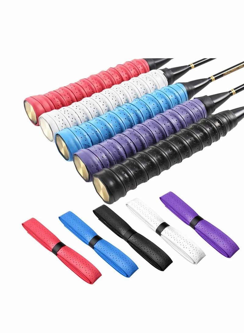 Excefore 5pcs Tennis Racquet Grips Tape, Anti Slip Badminton Racket Grip Tape, Breathable Over Grip Tape for Squash, Skipping Rope, Fishing Pole Racket Grip,Badminton Tennis - Image 1