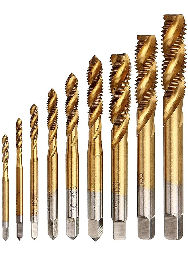 Yakamoz مجموعة مكونة من 9 قطع من صنابير المثقاب اللولبية المصنوعة من التيتانيوم بقياس متري M2 M2.5 M3 M4 M5 M6 M8 M10 M12 - Image 1