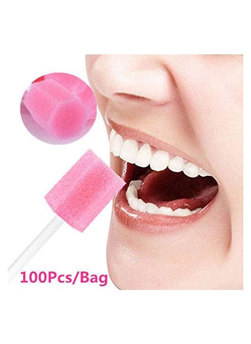 Generic - 100PCS Disposable Mouth Swabs Sponge Unflavored Sterile Oral Dental Swabsticks for Cleaning Travel Toothbrush Kit Hiking Camping Traveling Accessories - Image 1