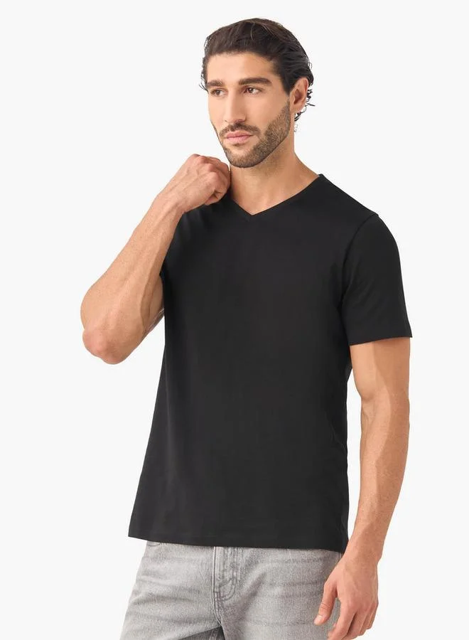 Splash FAV Set of 2 - Slim Fit V-neck T-shirt with Short Sleeves