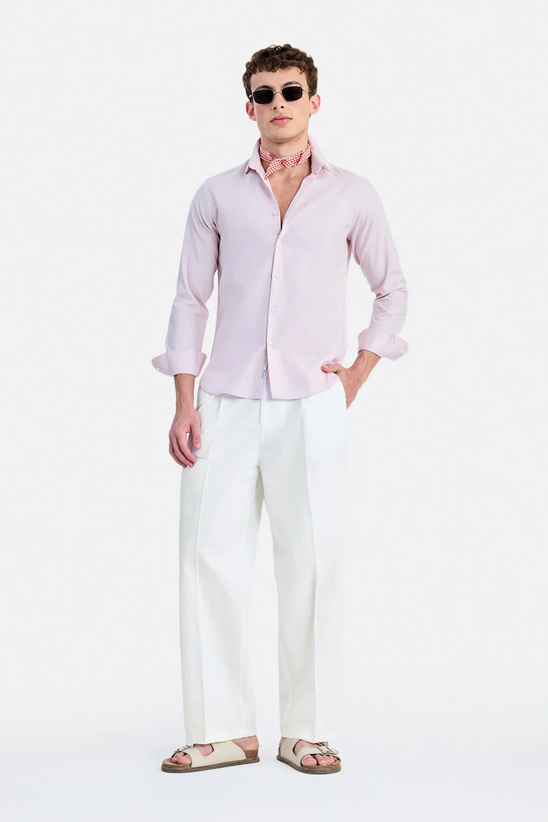 سنيتش White Solid Relaxed Trousers