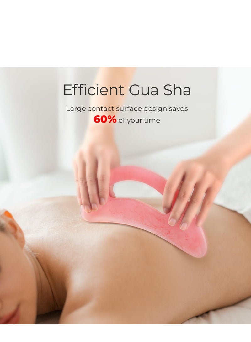 Loquat Gua Sha Massage Tool with Handle (Resin) Larger Guasha Scraping Tool for Back Neck Face Leg Massage, Lymphatic Drainage, Cellulite Remove - Large - Image 3