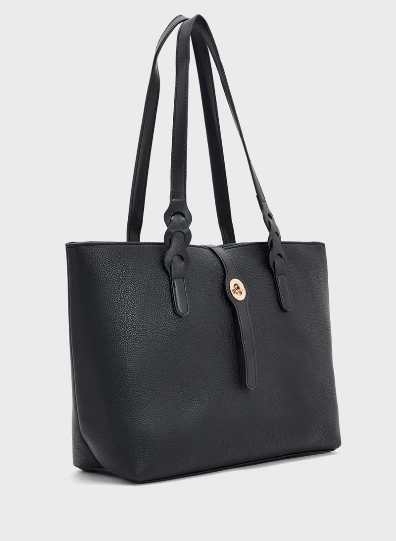 ELLA Metal Trim Detail Tote Bag