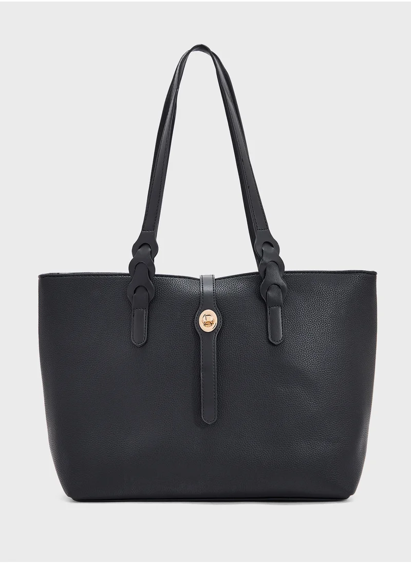 ايلا Metal Trim Detail Tote Bag
