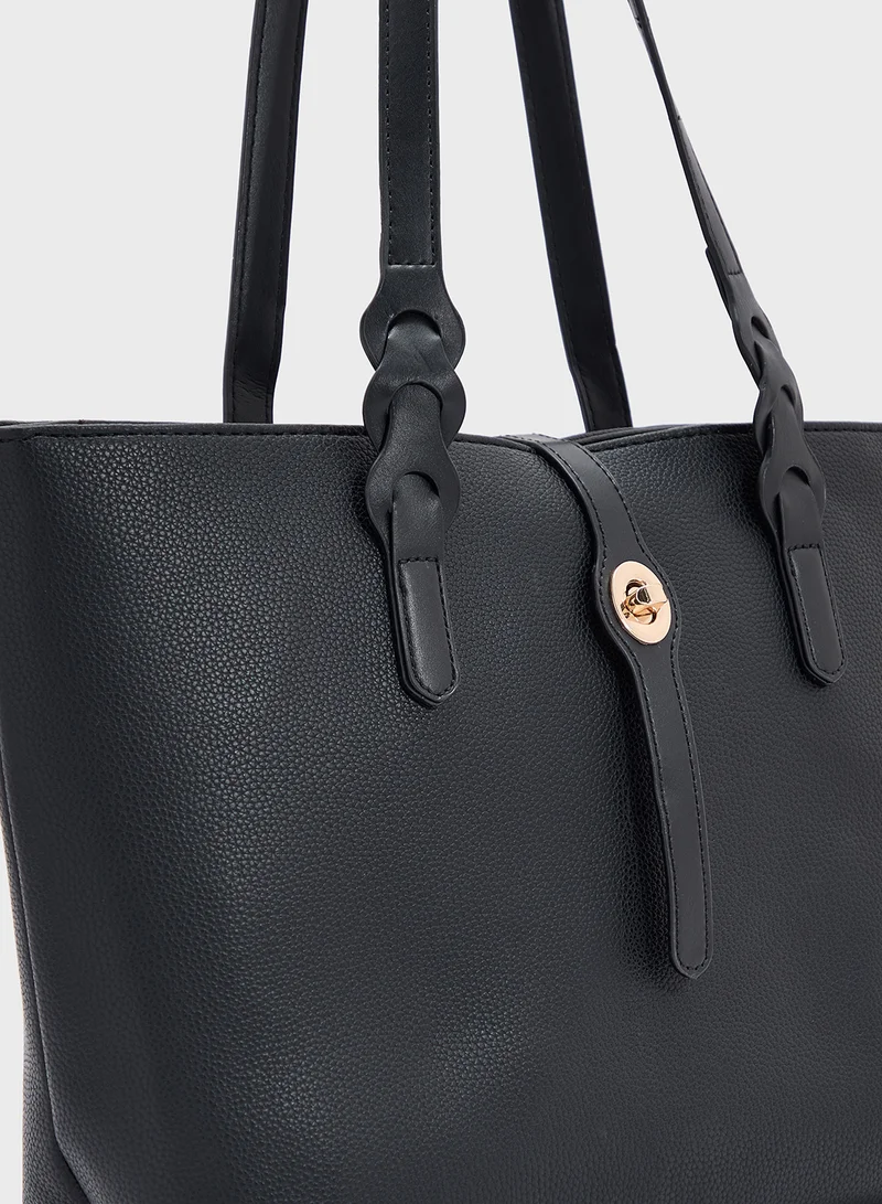 ELLA Metal Trim Detail Tote Bag