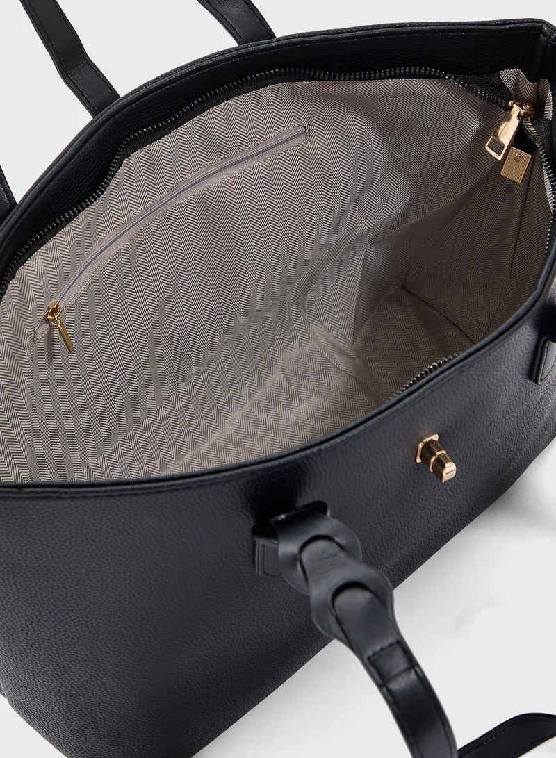 ELLA Metal Trim Detail Tote Bag