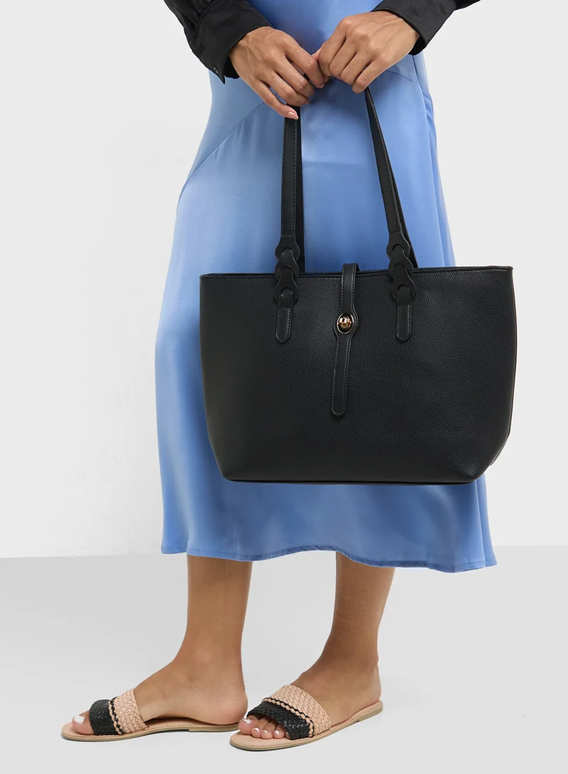 ELLA Metal Trim Detail Tote Bag