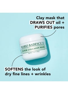 MARIO BADESCU Super Collagen Mask, Clay Face Mask Skin Care Ideal For Combination, Dry Or Sensitive Skin, Pore Minimizer Clay Mask With Hydrating Collagen And Purifying Kaolin Clay, 2 Oz  - Image 3