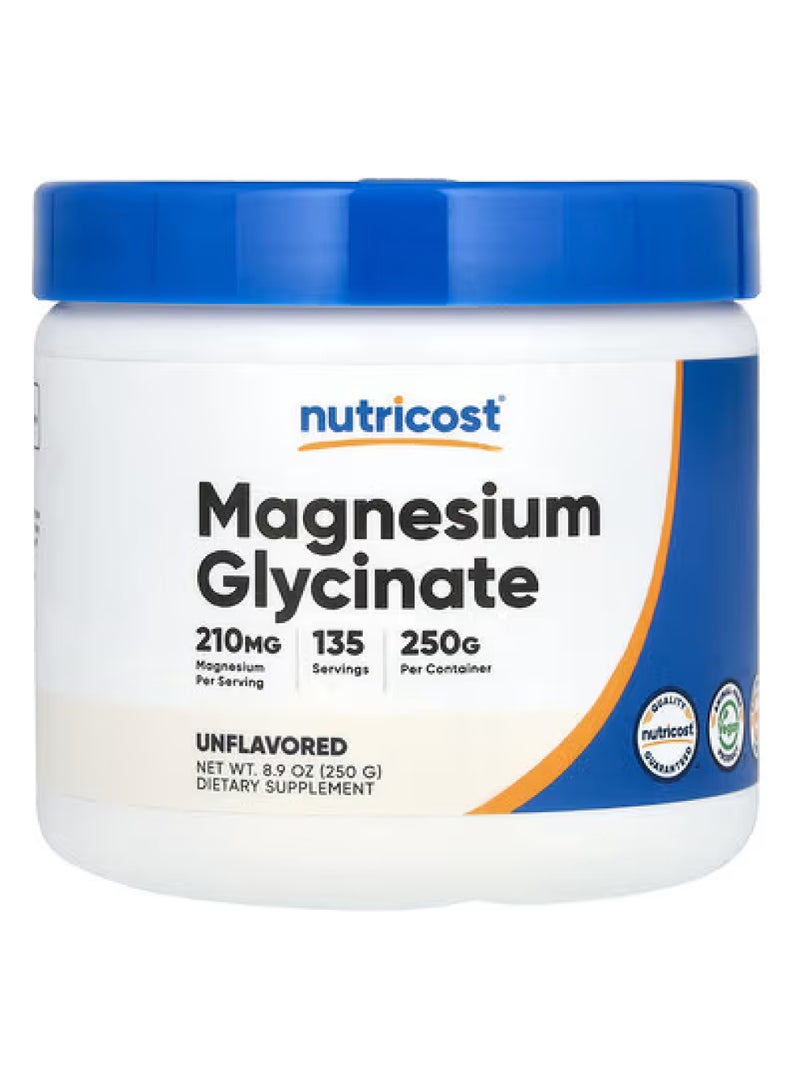 Nutricost Magnesium Glycinate, Unflavored , 8.9 oz (250 g)