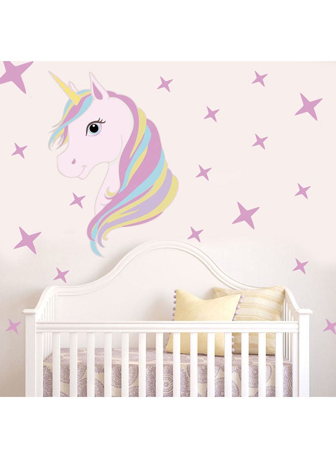 NIBEMINENT Rainbow Unicorn Wall Sticker Multicolour 36x60cm - Image 3