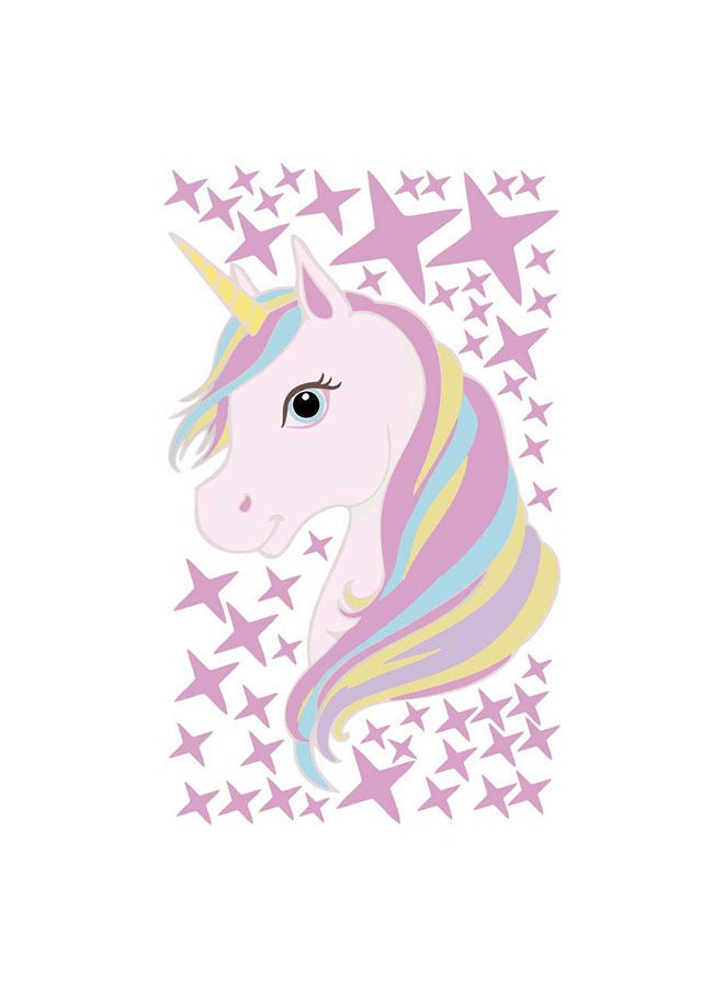 NIBEMINENT Rainbow Unicorn Wall Sticker Multicolour 36x60cm - Image 1