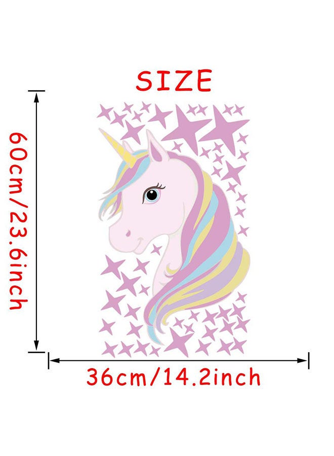 NIBEMINENT Rainbow Unicorn Wall Sticker Multicolour 36x60cm - Image 5