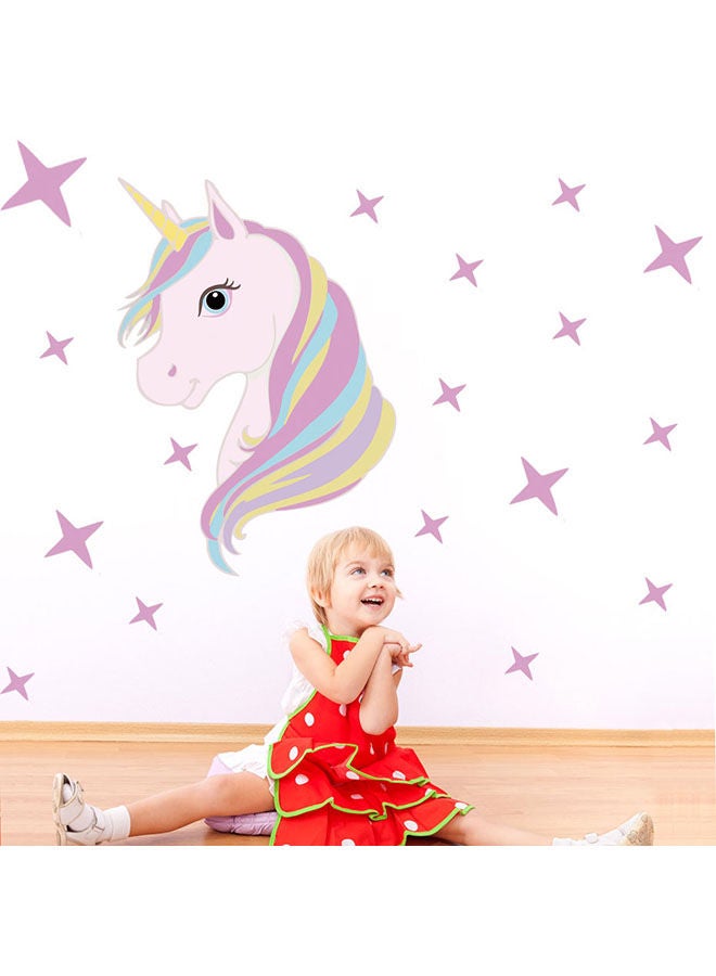NIBEMINENT Rainbow Unicorn Wall Sticker Multicolour 36x60cm - Image 4