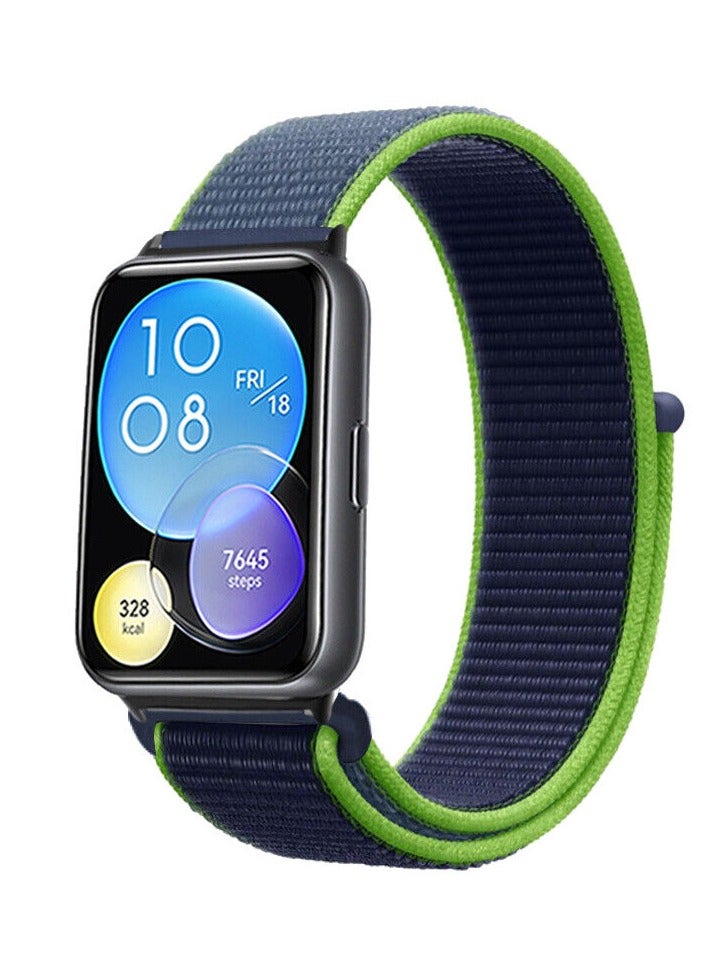 Watch Strap Compatible for Huawei Watch Fit Replacement Nylon Smart Watch Strap Quick Release Nylon Watch Band Wristband (Neon Lime)  - Image 1